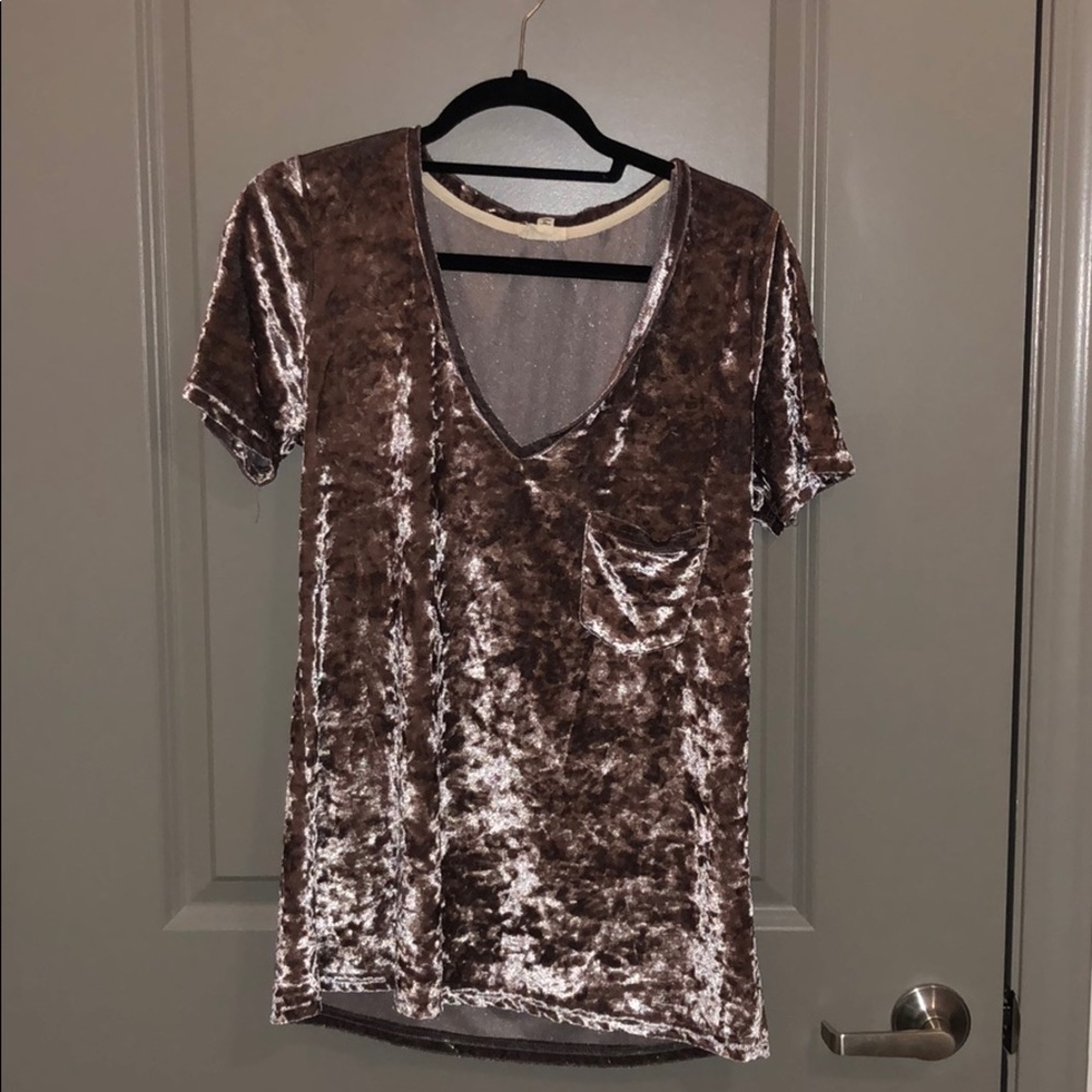 Pink velvet top